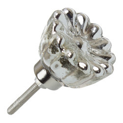 GlideRite Hardware - 1-5/8" Silver Mercury Glass Round India Cabinet Knob - Cabinet And Drawer Knobs