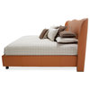 AICO 21 Cosmopolitan Upholstered Orange Bed, Wing, Queen
