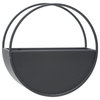 Round Shaped Wall Planter With Metal Frame, 2-Piece Set, Black