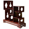 Chinese Brown Mahogany Rectangular Small Curio Display Stand Hws1752