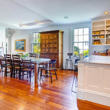 Eat-in Kitchen with reclaimed Long Needle Pine flooring