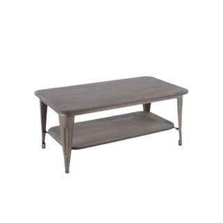 Lumisource Antique Metal Espresso Bamboo Oregon Coffee Table