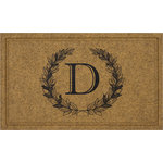 Mohawk Home - Mohawk Home Laurel Monogram D Natural 2' X 3' Door Mat - Fashion and function meet in this stunning monogram doormat - ideal for porches, patios, mud rooms, garages, and more. Built tough with the dependable durability that you have come to trust from Mohawk, this mat is up for the challenge! Crafted in the U.S.A., these doormats feature an all-weather thick, coarse synthetic face, like natural coir, that is specially designed to trap dirt and absorb water. Finished with a sturdy, recycled rubber backing, this sustainable style is also ecofriendly and a perfect choice for the conscious consumer.