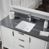 R2-1003 Square Porcelain Bathroom Sink, Biscuit, White, Chrome Drain