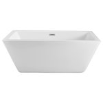 Streamline - 60" Streamline N-320-60FSWH-FM Soaking Freestanding Tub With Internal Drain - Angled for added back support, this Streamline 60" deep soaking bathtub will add class and a hint of modern to your bathroom. It's white glossy exterior and unique shape will make this tub a focal point in your bathroom. It is also designed with an internal drain and can hold up to 61gallons of water. FREE Bamboo Bathtub Caddy Included in Purchase!