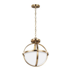 Sea Gull Lighting 2-Light Semi Flush Convertible Pendant, Satin Bronze