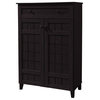 Bowery Hill Tall Shoe Cabinet in Dark Brown