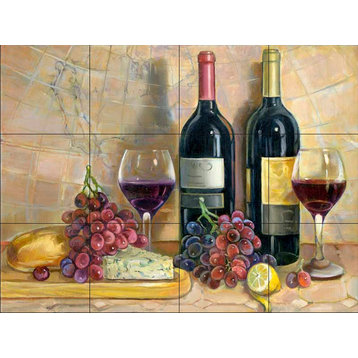 Tile Mural, Bread And Wine by Theresa Kasun