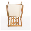 GDF Studio Monterey Outdoor Wood Rocking Chair, Cream Cushion, Set of 2