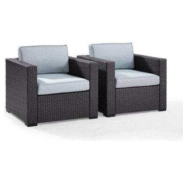 Biscayne Outdoor Wicker Chairs, Set of 2, Mist