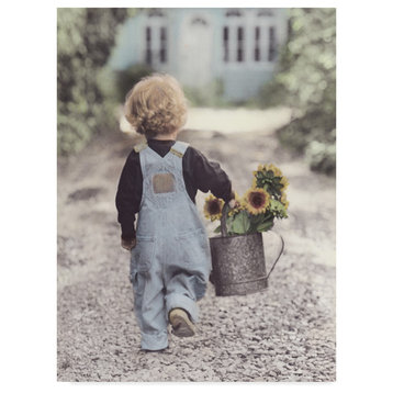 Gail Goodwin 'Boy With Sunflowers' Canvas Art, 24"x18"