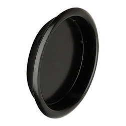 Designers Impressions - 2-1/8" Pocket Door Cup Pull, Matte Black - Pocket Door Hardware