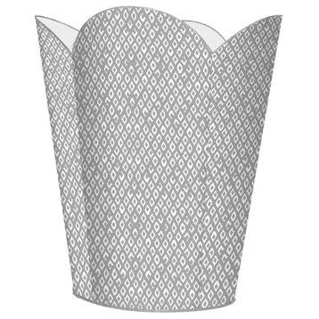 Berkely Silver Wastepaper Basket, No Tissue Box Cover
