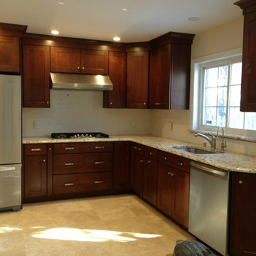 Transitional Cherry Kitchen in New Hyde Park