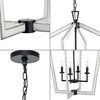 Galloway 4-Light 30" Matte Black Foyer Light With Distressed White Accents