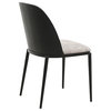 LeisureMod Tule Dining Side Chair With Upholstered Seat and Steel Frame, Black/Charcoal