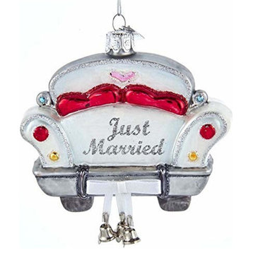Kurt Adler Noble Gems Just Married Car Ornament