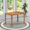 Wooden Dining Table Natural Top Surface, Asian Wood Table 4 Legs Natural Finish