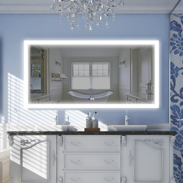 LED Bathroom Mirror, Ultra Bright Light Defogger Dimmer, 72"x36", 7200 Lumens