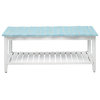 Coast to Coast Coastal Boardwalk White/Teal Cocktail Table 66100