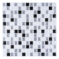 10"x10" Peel and Stick Mosaic Tile, Glass Look
