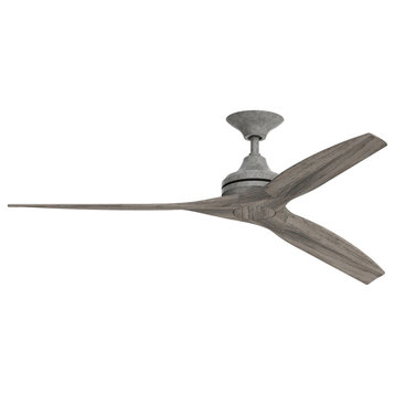 Fanimation Spitfire Ceiling 60" Fan, Galvanized Motor With Weathered Wood Blades