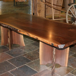 Live Edge Tables with Slab Base - Dining Tables