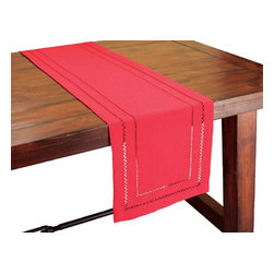 Xia Home Fashions - Double Hemstitch Easy Care Table Runner, 14"x72", Red - Table Runners