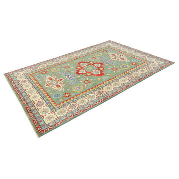 Oriental Rug Kazak 9'10"x6'6" Hand Knotted Carpet