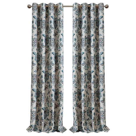 Sorrento Blackout Grommet Window Curtain, Blue, 52"x95"