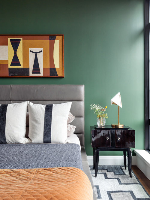 6,652 Bedroom with Green Walls Design Ideas & Remodel Pictures | Houzz