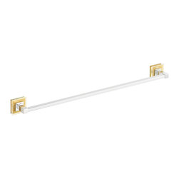 Secret Bath - Alexa Chrome Gold Swarovski Crystals Towel Bar, Large Towel Bar 21.3 - Towel Bars