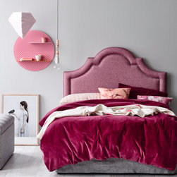 Empire Bedhead in Glitz Orchid Linen - Headboards
