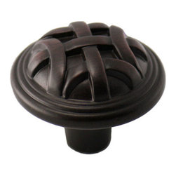 Cosmas - Cosmas 7064ORB Oil Rubbed Bronze Braided Cabinet Round Knob, Set of 5 - Cabinet And Drawer Knobs