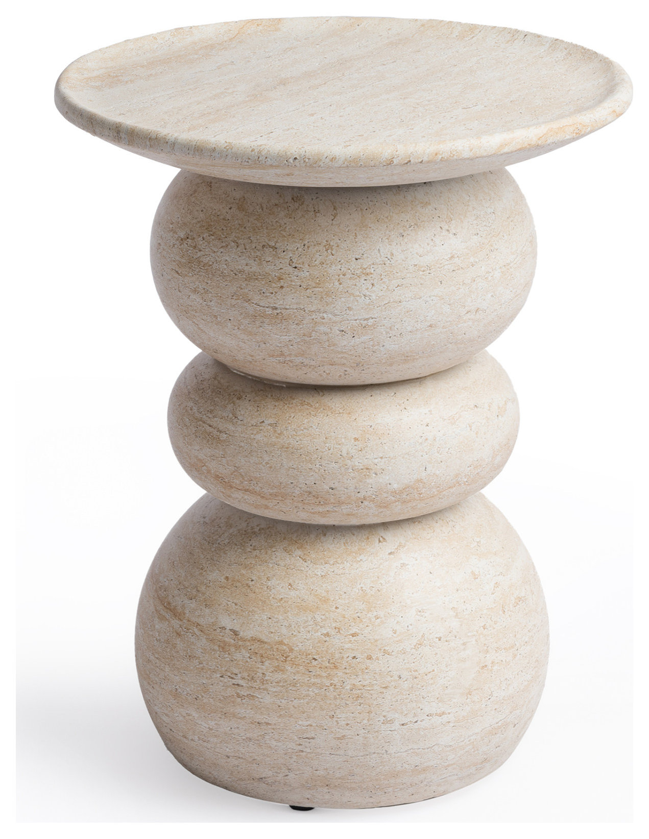 Studio London Elegant Silfi Travertine Effect Stool for Modern Home Bedroom
