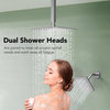Thermostatic Shower System 16" Dual Shower Heads With Body Jets, Brushed Nickel