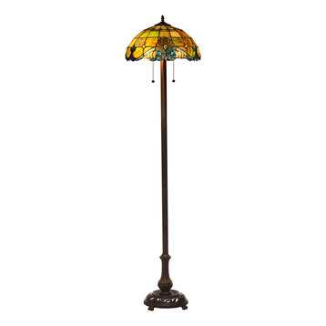 Serena d'italia Tiffany 2-Light Pearl Vintage 58" Floor Lamp