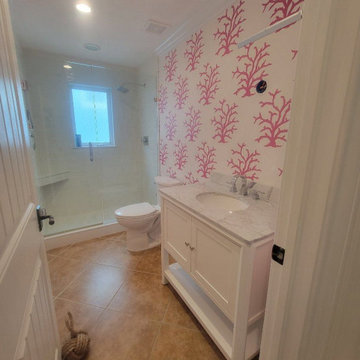 Bathroom wallpaper installation Seattle, WA