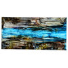 Brown and Blue Abstract Painting - River of Dreams by Jon Allen