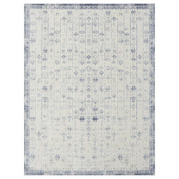 8' x 10' Gray Abstract Washable Non Skid Area Rug