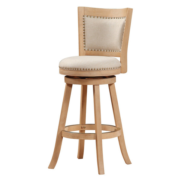 Melrose Swivel Stool, Driftwood Cream Wire-Brush & Ivory, Bar Height