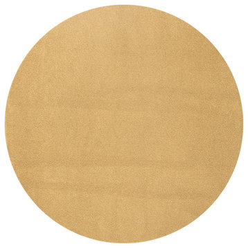 Haze Solid Low-Pile Mustard 6' Round Area Rug