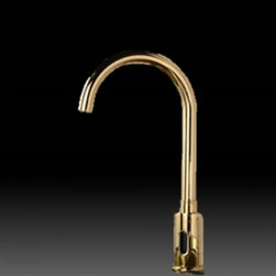 Gold Finish Long Neck Motion Sensor Faucet Kitchen and Bathroom - Kitchen Faucets