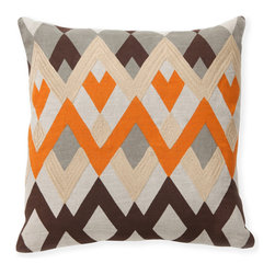 Diamond Echo Orange Decorative Pillows - Decorative Pillows