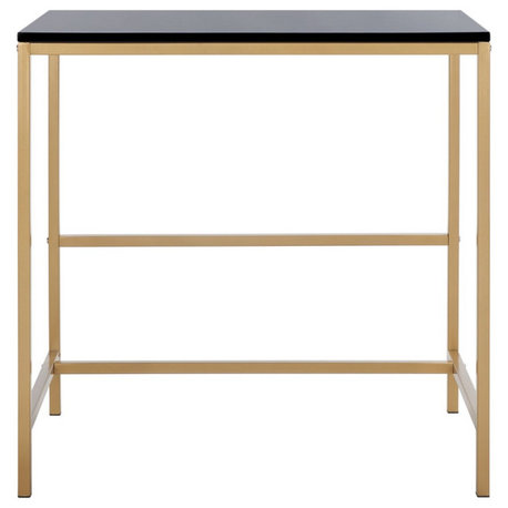 Safavieh Viv Glossy Wooden Desk, Black/Gold