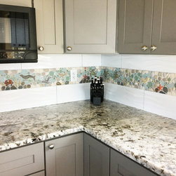 Close Shot of the Custom Mosaic Backsplash - Mosaic Tile