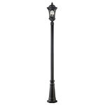 Z-Lite - Doma 3 Light Post Light or Accessories in Black - Traditional and timeless, this large outdoor post light combines black cast aluminum hardware with clear water glass for a classic look.