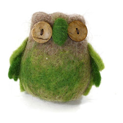 Shea's Wildflower - Barney The Wool Owl, 4" - Wreaths And Garlands