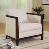 Coaster Upholstered Accent Chair with Exposed Wood