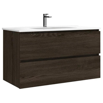 WS Bath Collections Flora C100 Flora 40" Wall Mounted Single - Wenge